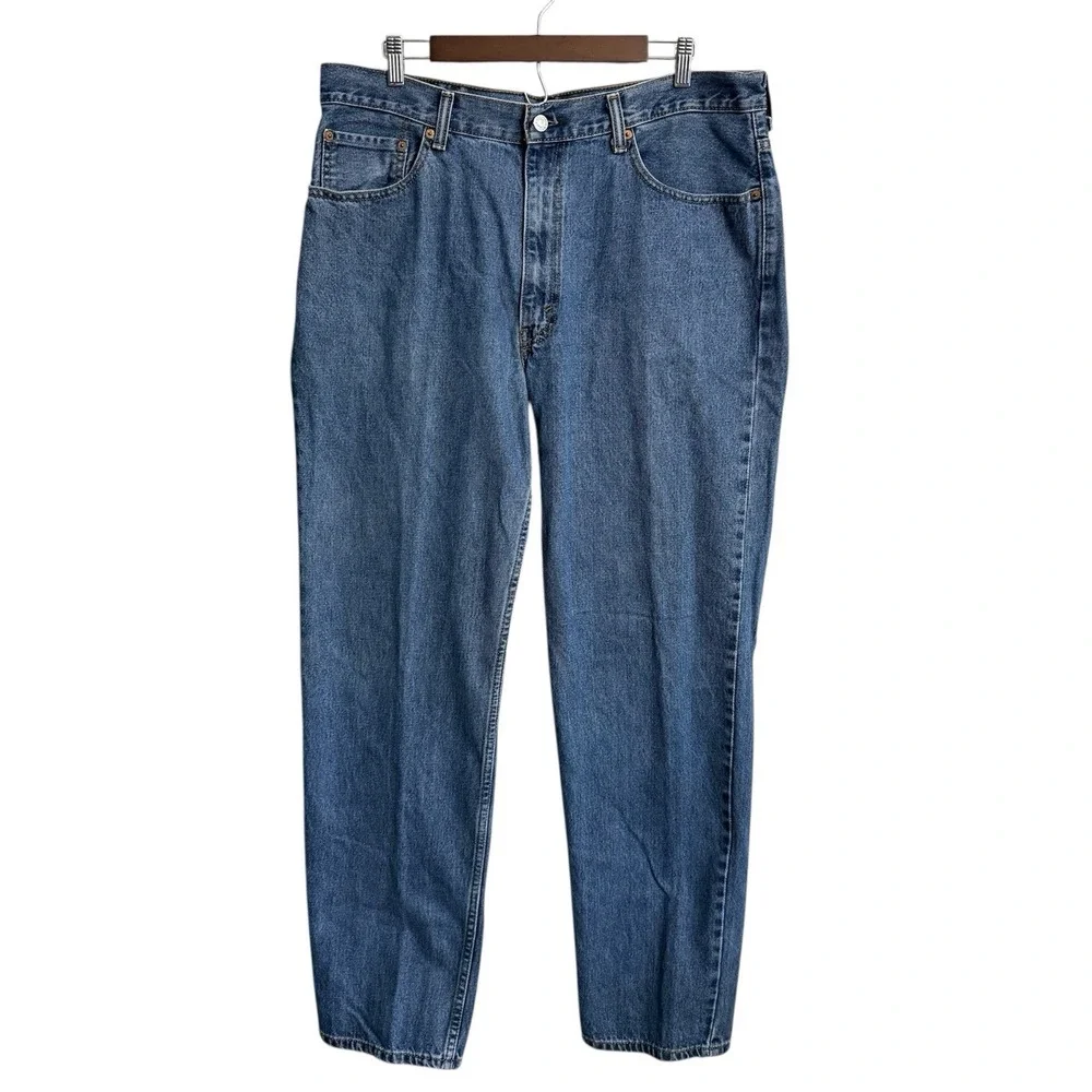 Levi's 550 jeans men's 38x34 dark wash blue denim relaxed fit Levi Strauss